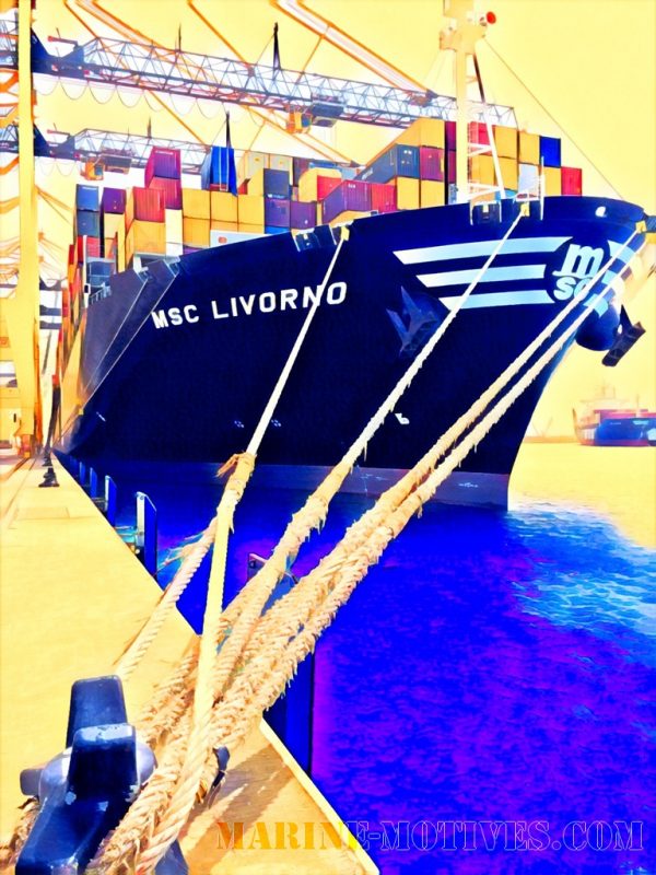 Headlines of a big Containership