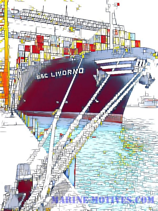 Headlines of a big Containership