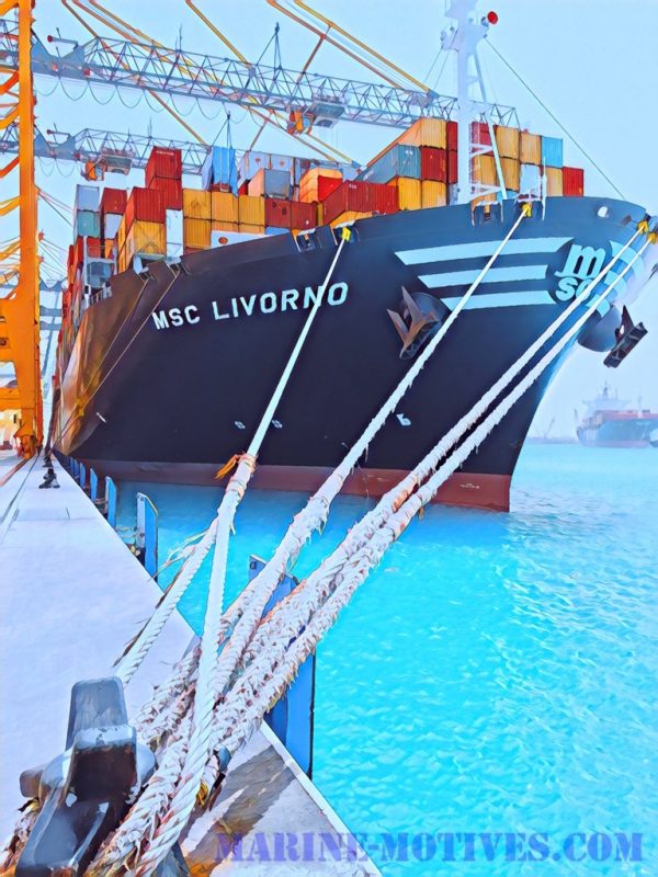 Headlines of a big Containership