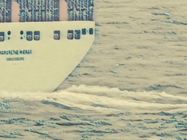 Maersk container liner from the stern