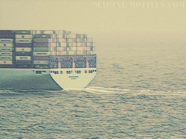 Maersk container liner from the stern